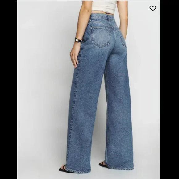 Reformation Cary High Rise Slouchy Wide Leg Jeans Size-23 NWT - Picture 4 of 12